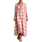 Women's Plaid Button-Down Maxi Shirt Dress