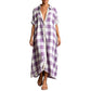 Women's Plaid Button-Down Maxi Shirt Dress