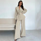 Women’s Elegant V-Neck Top & Wide-Leg Pants 2-Piece Set