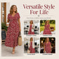 Women's Elegant V-Neck Floral Print Dress