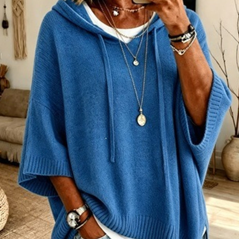 Women's Hooded Drawstring Knit Pullover