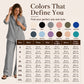 Women's Casual Shirt & Wide-Leg Pants Set