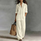 Women's Casual Shirt & Wide-Leg Pants Set