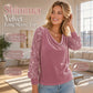 Shimmer Velvet Long Sleeve Top