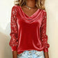 Shimmer Velvet Long Sleeve Top