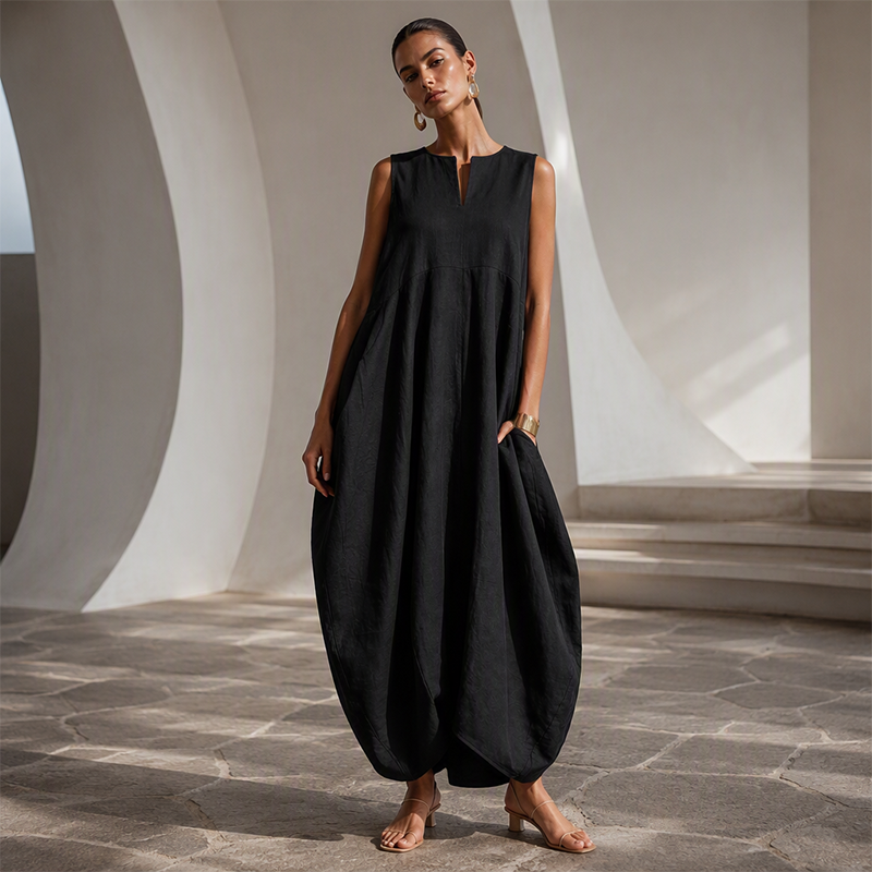 ☀️Women's Sleeveless V-Neck Wide-Leg Jumpsuit With Pockets– Effortless Chic With Pockets For Everyday Style🤍