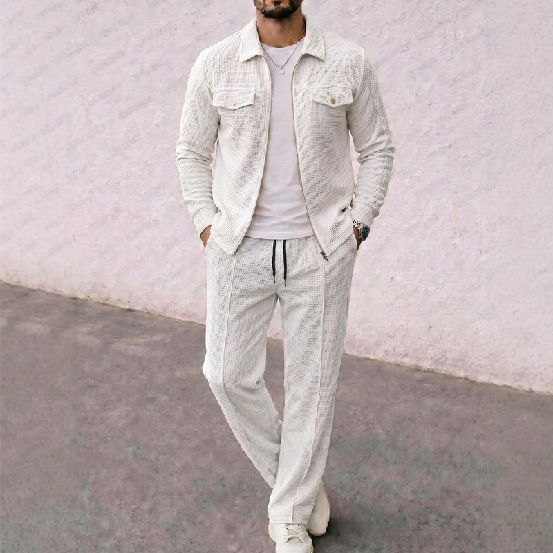 ⌛Limited-Time Offer-Men's Texture Jacket & Pants 2-Piece Set