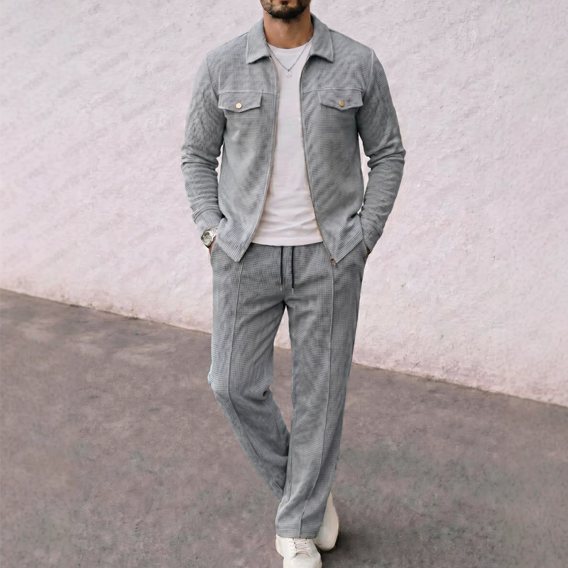 ⌛Limited-Time Offer-Men's Texture Jacket & Pants 2-Piece Set