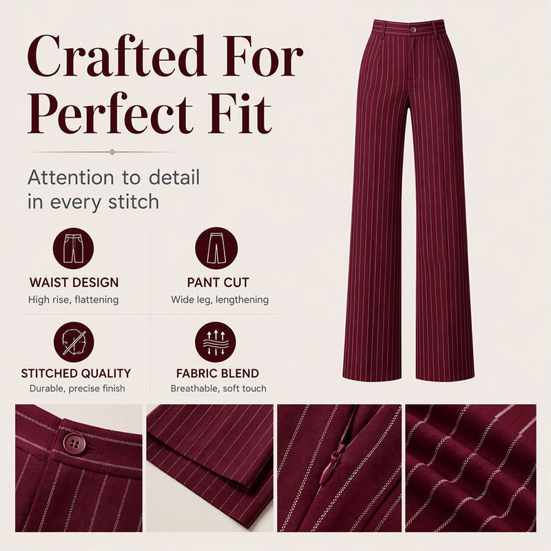 ✨👖Women's High-Waisted Striped Wide-Leg Pants