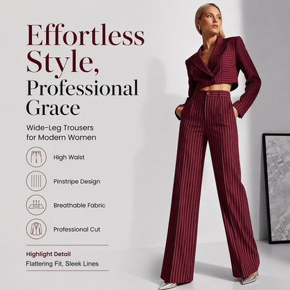 ✨👖Women's High-Waisted Striped Wide-Leg Pants
