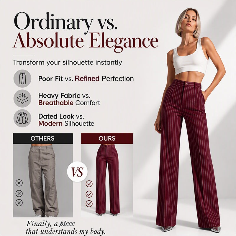 ✨👖Women's High-Waisted Striped Wide-Leg Pants