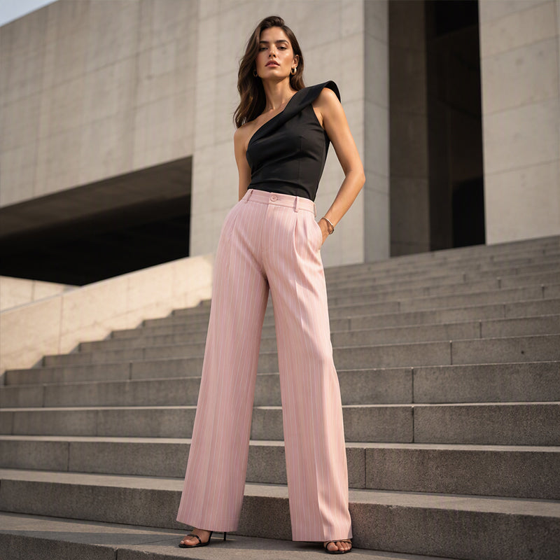 ✨👖Women's High-Waisted Striped Wide-Leg Pants