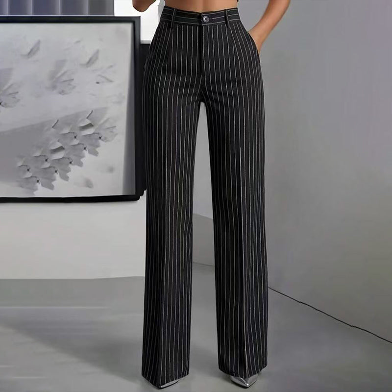 ✨👖Women's High-Waisted Striped Wide-Leg Pants