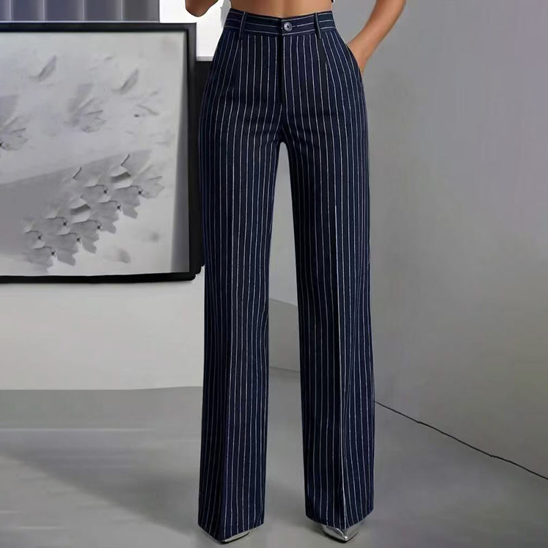 ✨👖Women's High-Waisted Striped Wide-Leg Pants
