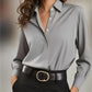 Women's Versatile Silky Satin Long Sleeve Shirt