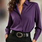 Women's Versatile Silky Satin Long Sleeve Shirt