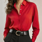 Women's Versatile Silky Satin Long Sleeve Shirt
