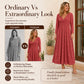 Women's Wrap V Neck Dress with Pockets
