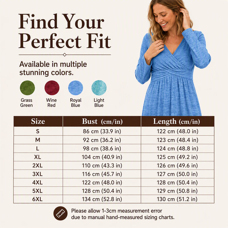 Women's Wrap V Neck Dress with Pockets