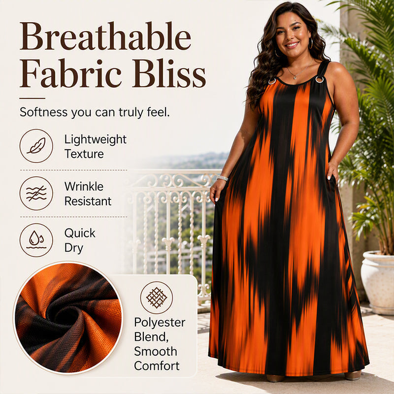 👗New Arrivals - Striped Sleeveless Midi Dress – Breathable Comfort & Versatile Fit for All Body Types