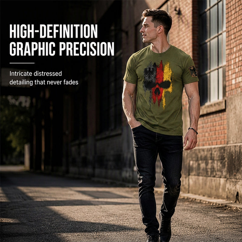 Men's German Flag Skull T-Shirt
