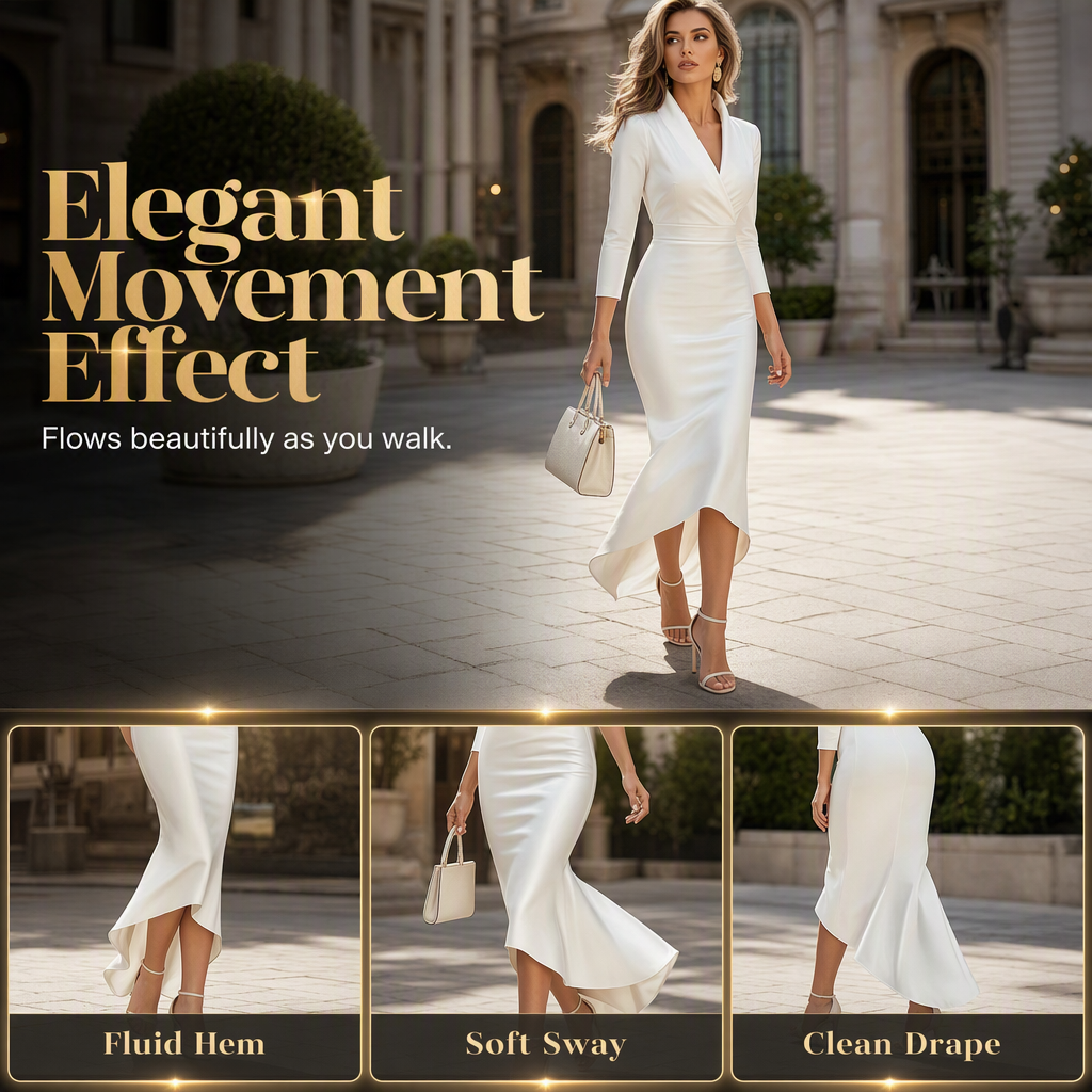 Women's Elegant Satin Midi Dress