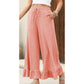 Women's Casual Wide-Leg Pants with Ruffle Hem