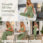 Trending Now⭐🌸 Lace-Trim Camisole & Straight-Leg Pajama Set – Ribbed Texture & Relaxed Fit for Cozy Lounging