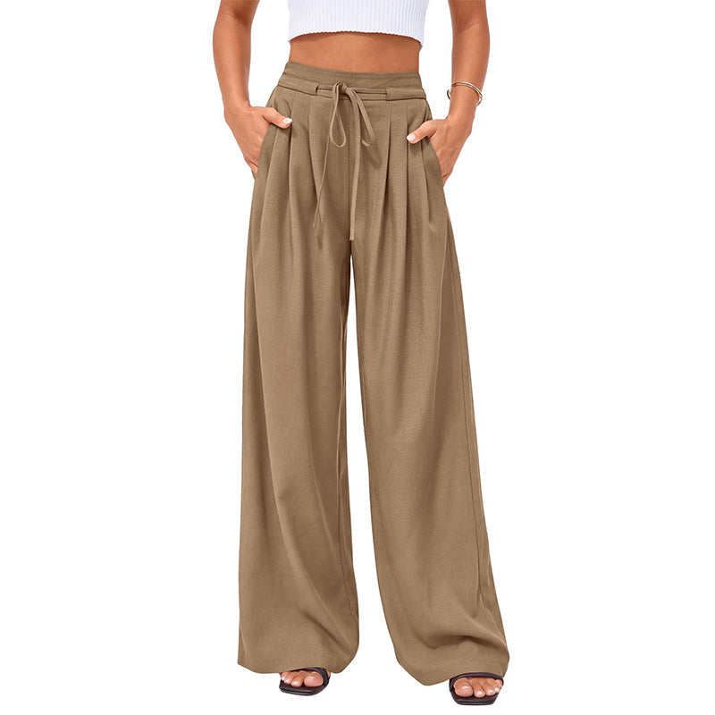 ⌛Limited-Time Offer✨Women's Casual Flowy Pleated Wide-Leg Pants – Flowy Relaxed Fit Pants For Effortless Everyday Elegance🤍