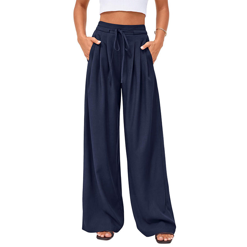 ⌛Limited-Time Offer✨Women's Casual Flowy Pleated Wide-Leg Pants – Flowy Relaxed Fit Pants For Effortless Everyday Elegance🤍