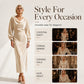 Women's Elegant Velvet Cowl Neck Dress