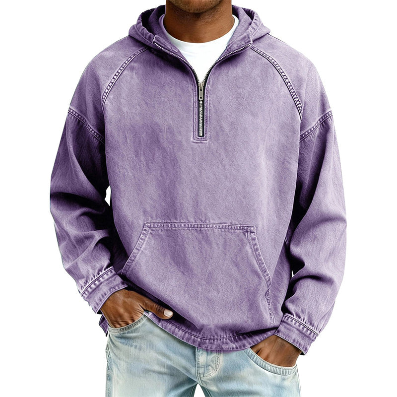 ✨Men's Casual Half-Zip Denim Jacket-Inspired Layer For Effortless Everyday Style👖