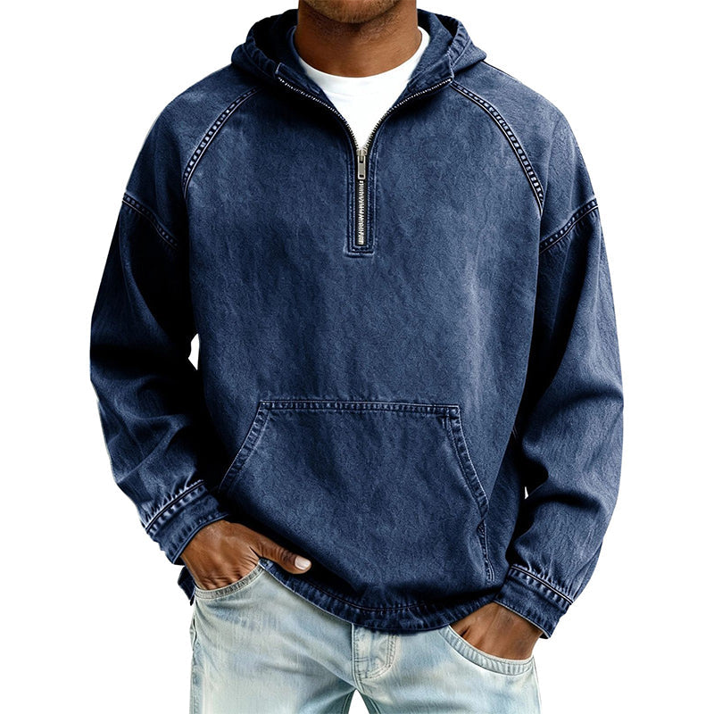 ✨Men's Casual Half-Zip Denim Jacket-Inspired Layer For Effortless Everyday Style👖