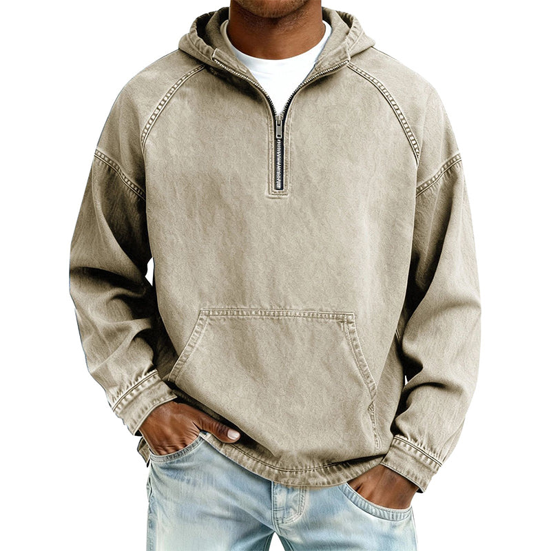 ✨Men's Casual Half-Zip Denim Jacket-Inspired Layer For Effortless Everyday Style👖
