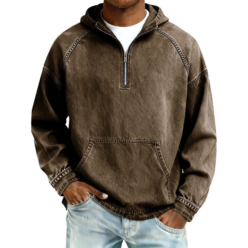 ✨Men's Casual Half-Zip Denim Jacket-Inspired Layer For Effortless Everyday Style👖