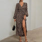 Women's High Slit Deep V Neck Maxi Dress