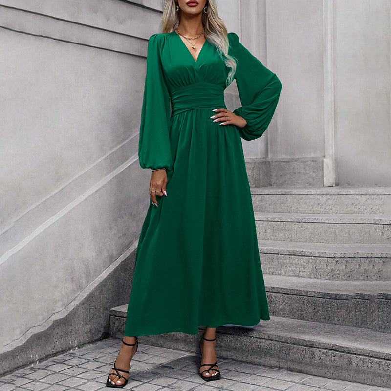 Women's High Slit Deep V Neck Maxi Dress