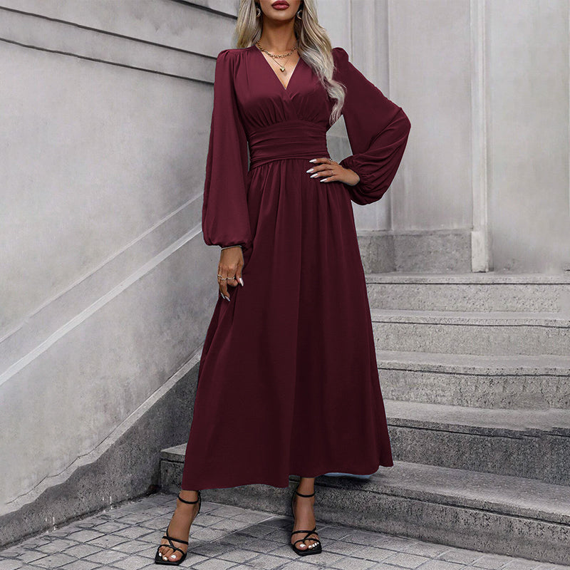Women's High Slit Deep V Neck Maxi Dress
