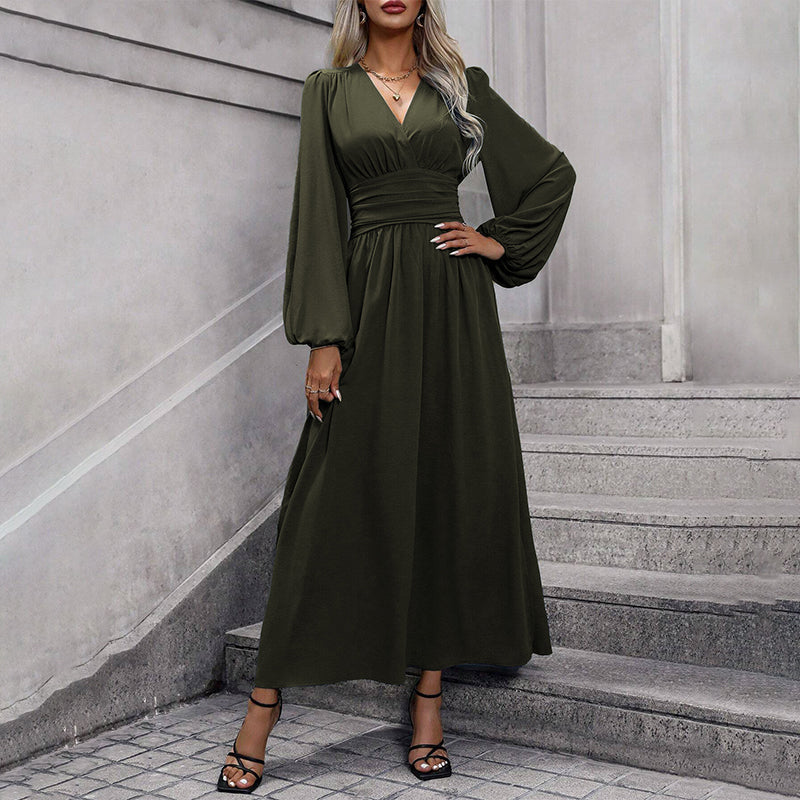 Women's High Slit Deep V Neck Maxi Dress