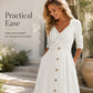 👖✨ Women's Casual Cross-Front V-Neck Cotton Dress