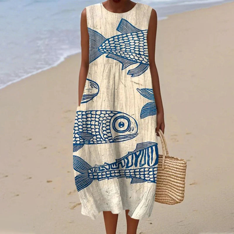 Women's Sleeveless Linen Dress