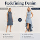 Women's Sleeveless Denim Dress with Asymmetrical Hem