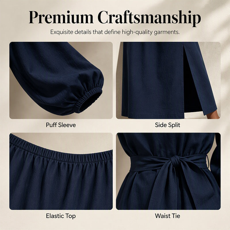 Women's Elegant One-Shoulder Belted Dress