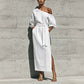 Women's Elegant One-Shoulder Belted Dress