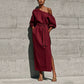 Women's Elegant One-Shoulder Belted Dress