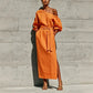 Women's Elegant One-Shoulder Belted Dress