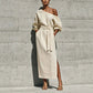 Women's Elegant One-Shoulder Belted Dress