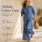 Women's Casual Shirt & Flowy Wide-Leg Pants Set