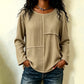 ⏰Last Day Sale 54% Off 💃Women's Crewneck Textured Patchwork Top