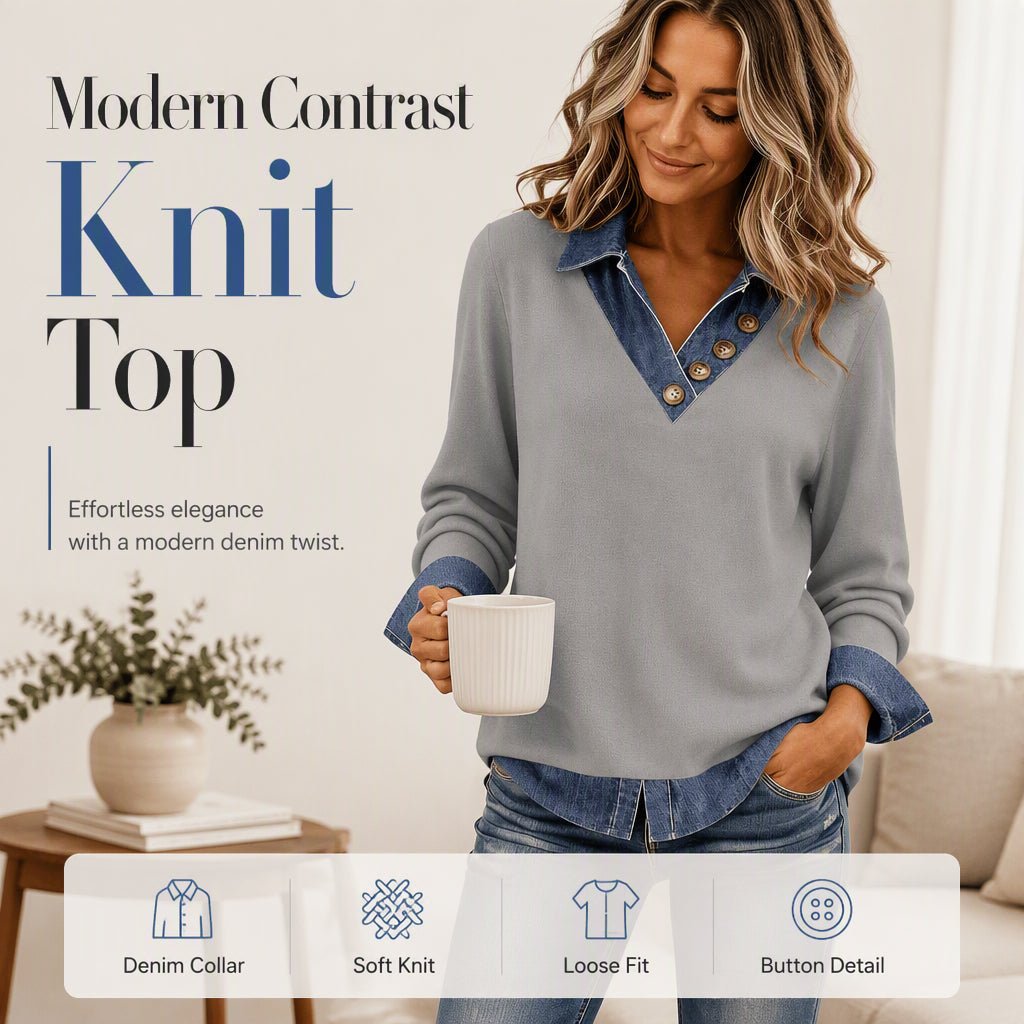 ⏰Last Day Sale 55% Off 👚 Women's Casual Patchwork Long Sleeve Top